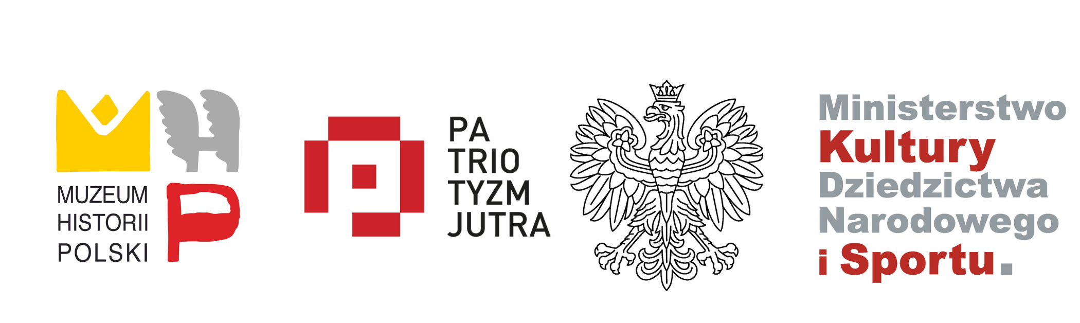 logo muzeum historii polski logo patriotyzmu jutra logo ministerstwa kultury, dziedzictwa i sportu